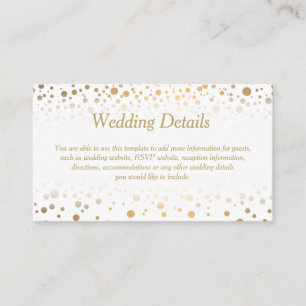 Stylish Gold Confetti Dots  - Wedding Details Enclosure Card