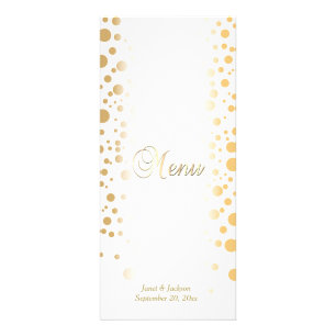 Stylish Gold Confetti Dots    Wedding Menu