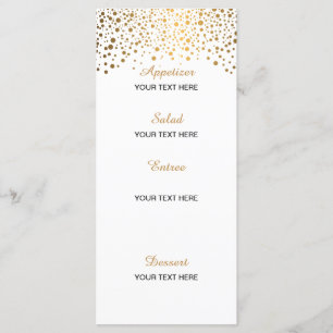 Stylish Gold Confetti Dots   White Background Menu