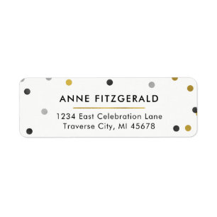 Stylish Gold Confetti Return Address Labels