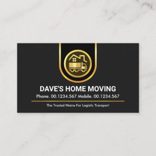 Stylish Gold Curved Border Trucking Business Card