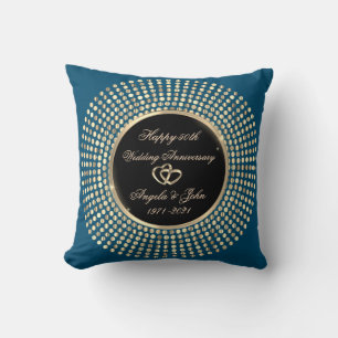 Stylish Gold Dots 50th Wedding Anniversary  Cushion