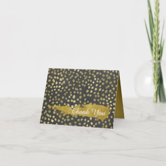 Stylish Gold Dots Thank You Card