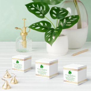 Stylish Gold Foil St. Patrick's Day Baby Shower Favour Box