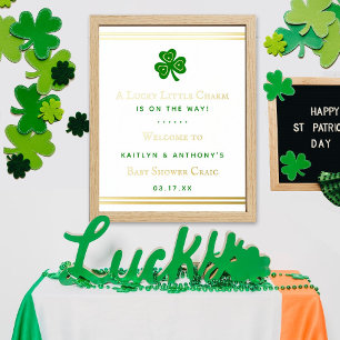 Stylish Gold Foil St. Patrick's Day Baby Shower Foil Prints
