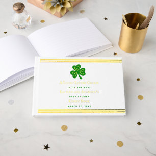 Stylish Gold Foil St. Patrick's Day Baby Shower Guest Book