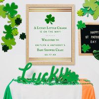 Stylish Gold Foil St. Patrick's Day Baby Shower