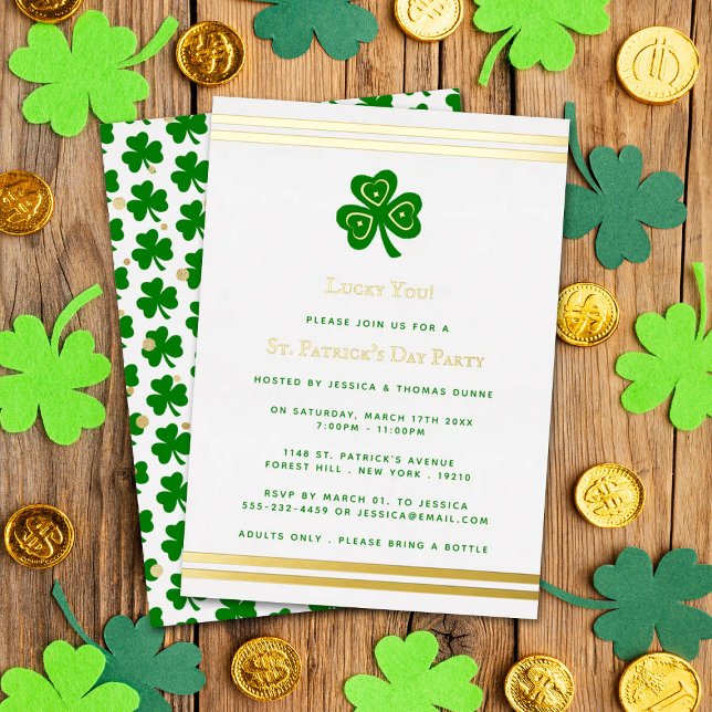 Stylish Gold Foil St. Patrick's Day Party Real (Creator Uploaded)
