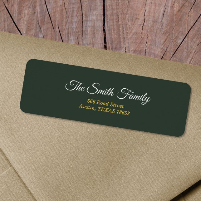 Stylish Gold & Forest Green Return Address Label (Stylish Gold & Forest Green Return Address Label)