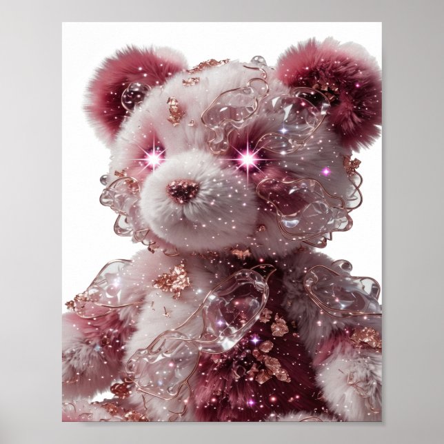Stylish Gold GEM ENCRUSTED TEDDY BEAR Poster (Front)