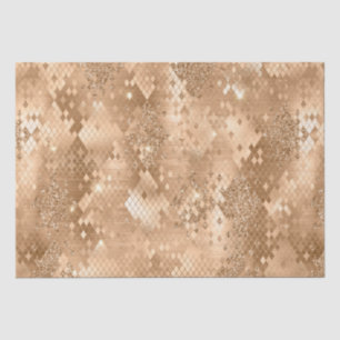 Stylish Gold Glitter Jungle Snake Skin Pattern Tissue Paper