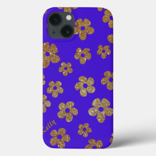 Stylish Gold Glitter Look Floral iPad Mini Case