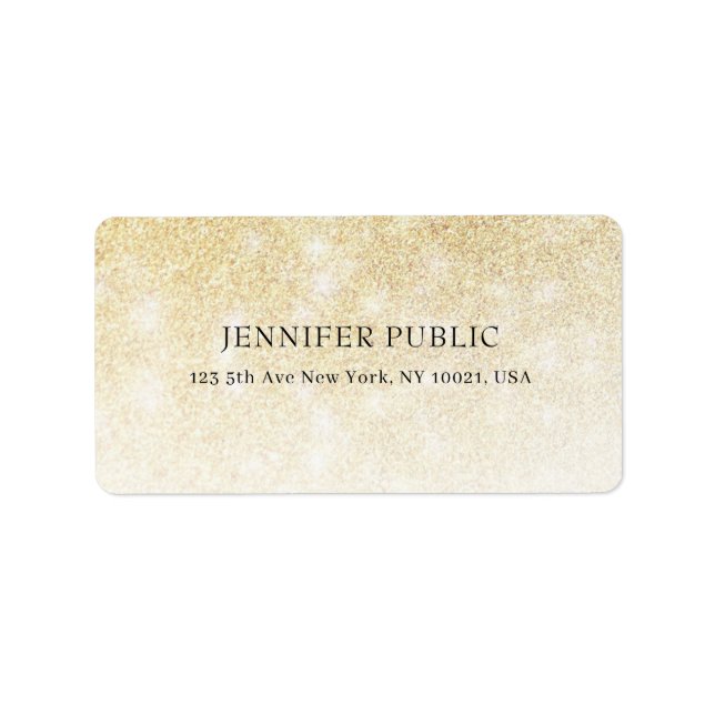 Stylish Gold Glitter Modern Template Trendy Design Label (Front)