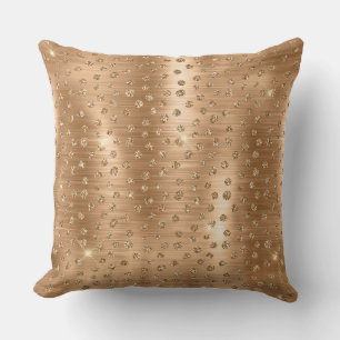 Stylish Gold Glitter Wild Cheetah Spots Pattern Cushion