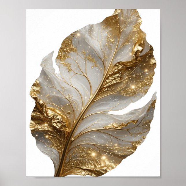 Stylish Gold GOLDEN LEAF Print (Front)