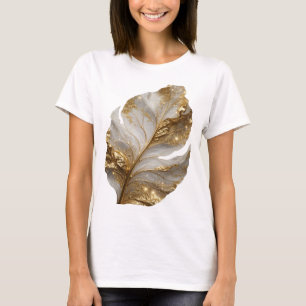 Stylish Gold GOLDEN LEAF Print T-Shirt