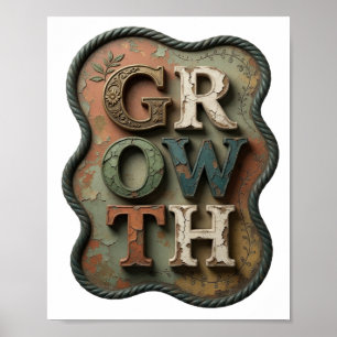 Stylish Gold GROWTH Slogan Design Poster
