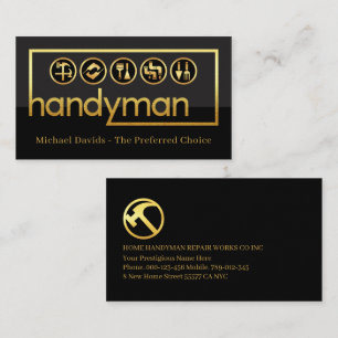 Stylish Gold Handyman Frame Business Card