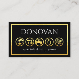 Stylish Gold Handyman Tools Frame Business Card