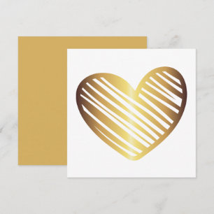 Stylish Gold Heart Foil Valentine's Holiday Card