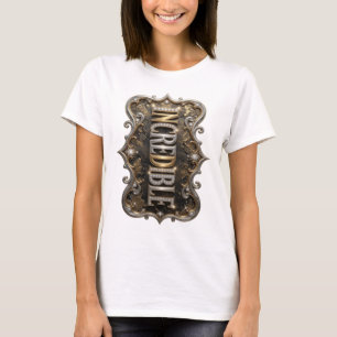 Stylish Gold INCREDIBLE Quote Design T-Shirt