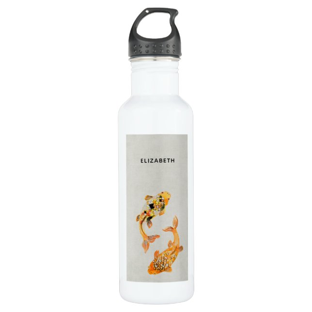 Stylish Gold Koi Fish 710 Ml Water Bottle (Front)