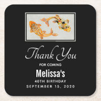 Stylish Gold Koi Fish Birthday