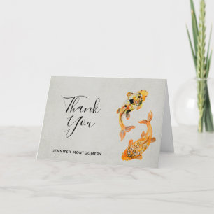 Stylish Gold Koi Fish Thank You Card