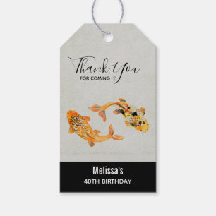 Stylish Gold Koi Fish Thank You Gift Tags