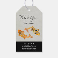 Stylish Gold Koi Fish Wedding Thank You