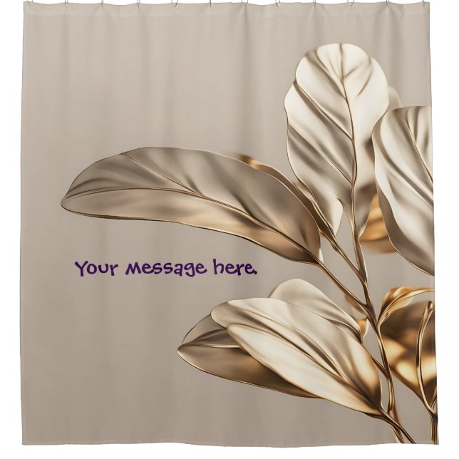 Stylish Gold Leaf  Shower Curtain (Front)