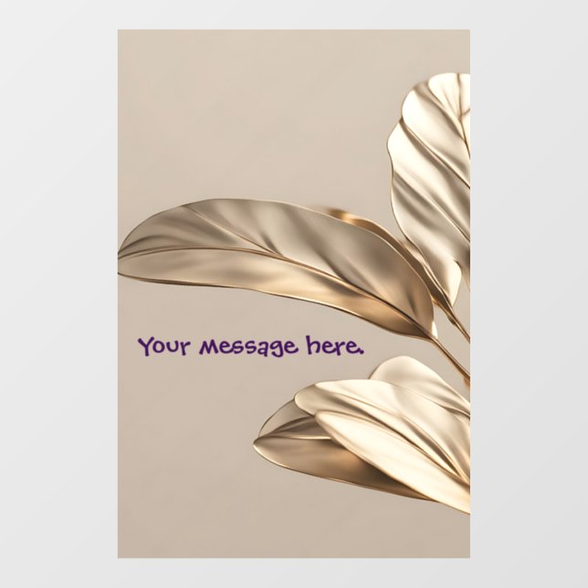 Stylish Gold Leaf  Window Cling (Sheet)