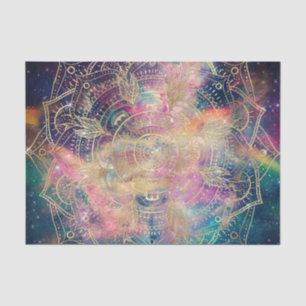 Stylish Gold Mandala Colourful Watercolor Nebula  Tissue Paper