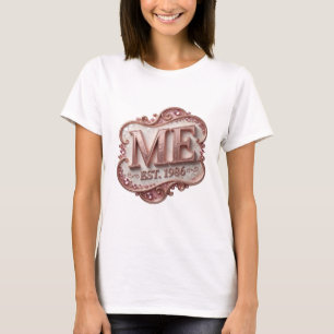 Stylish Gold ME EST 1986 Bold Design T-Shirt