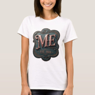 Stylish Gold ME EST 2001 Bold Design T-Shirt