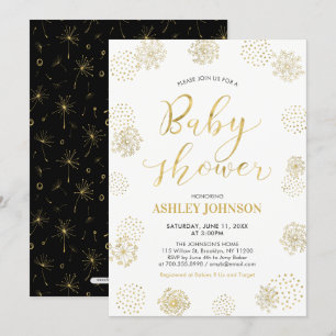 Stylish Gold Modern Typography Baby Shower Invite
