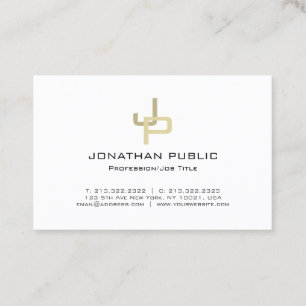 Stylish Gold Monogram Professional Modern Clean Business Card
