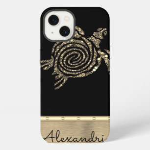 Stylish Gold Mosaic Turtle iPhone 13 Case