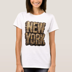 Stylish Gold NEW YORK Statement Design T-Shirt