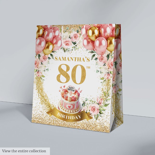 Stylish Gold Number 80th Birthday Boho Glitter Bag (Stylish Gold Number 80th Birthday Boho Glitter Bag)