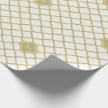Stylish Gold Quatrefoil Pattern Wedding Monogram M Wrapping Paper<br><div class="desc">Designed by fat*fa*tin. Easy to customise with your own text,  photo or image. For custom requests,  please contact fat*fa*tin directly. Custom charges apply.

www.zazzle.com/fat_fa_tin
www.zazzle.com/color_therapy
www.zazzle.com/fatfatin_blue_knot
www.zazzle.com/fatfatin_red_knot
www.zazzle.com/fatfatin_mini_me
www.zazzle.com/fatfatin_box
www.zazzle.com/fatfatin_design
www.zazzle.com/fatfatin_ink</div>