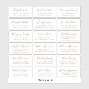 Stylish Gold Script Wedding Guest Address