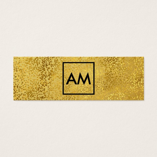 Stylish Gold Specks Metallic Gold Monogram (Front)