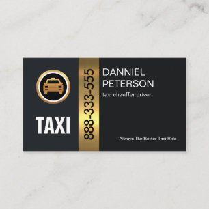 Stylish Gold Stripe Taxi Driver Business Card