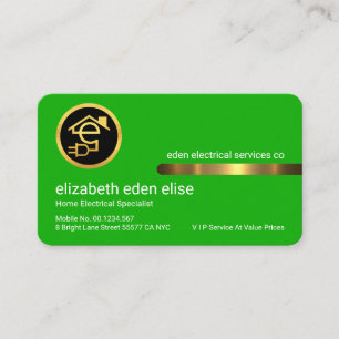Stylish Gold Tab Letter-e Electric Business Card