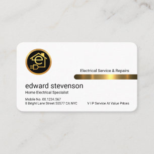 Stylish Gold Tab On White Layer Business Card