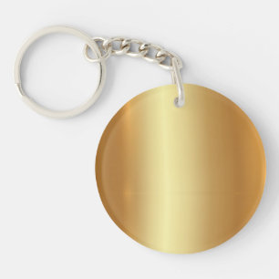Stylish Gold Template Circle Double Sided Blank Key Ring