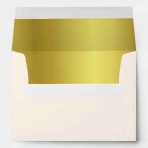 Stylish Gold Tone and Ivory Wedding Envelopes