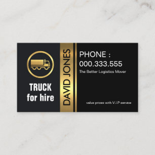 Stylish Gold Truck Stripe Business Card