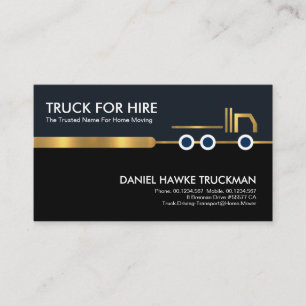 Stylish Gold Truck Transport Border #ZazzleMade Business Card